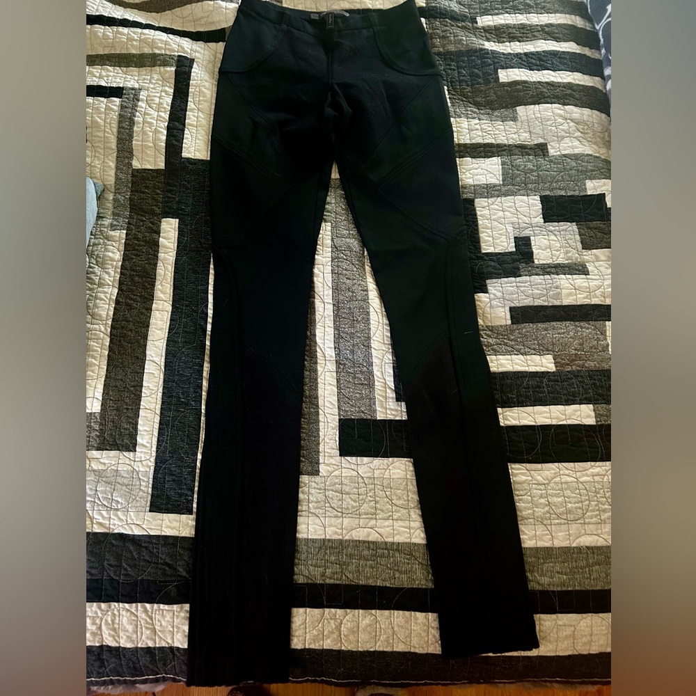 BCBGMaxAzria stretch black leggings with detail
